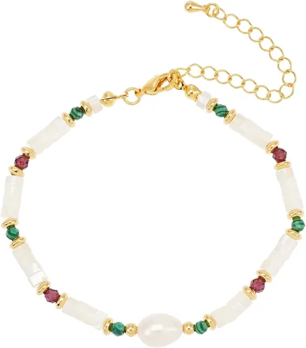 Vista 13 de SIXFOX Dainty Link Charm Bracelet For Women Trendy Pearl Beaded Bracelet With Natural Adjustable Statement Bracelet Jewelry Gifts for Bridesmaid