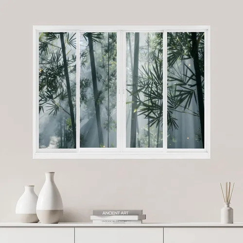 Vista 19 de SIGNWIN Adhesivo mural removible para pared, atardecer cielo naranja, otoño, bosque, árbol, paisaje, naturaleza, arte fino, rústico, paisaje