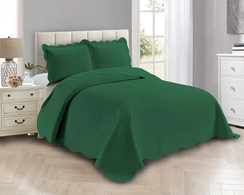 Vista 14 de Linen Plus Juego de Colcha de Lujo de Gran Tamaño con Relieve Color Beige Sólido Full/Queen Cobertor de Cama Nuevo # Ashley