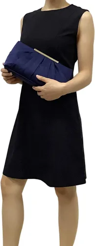 Vista 7 de CHARMING TAILOR Bolso de noche elegante plisado de satén formal simple y elegante para mujer