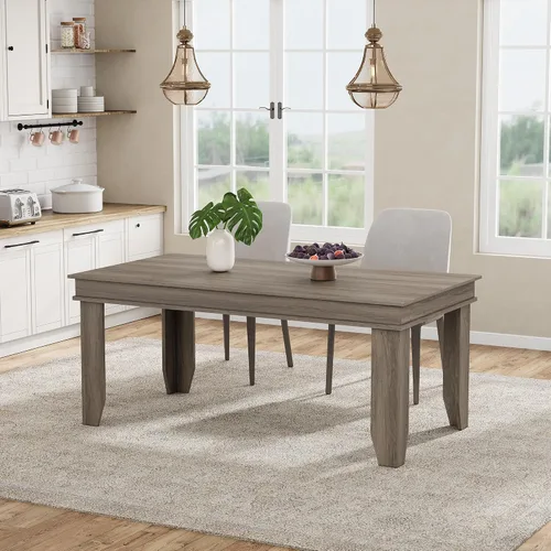 Vista 14 de GarveeHome Farmhouse - Mesa de comedor para 4-6 personas, mesas de cocina de 63 pulgadas de largo