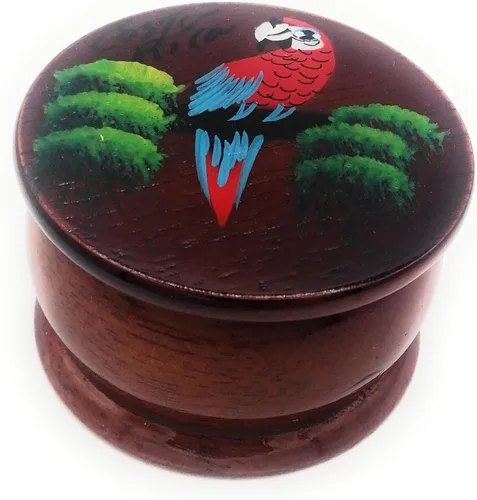 Vista 9 de Joyero de madera - Decoración pintada a mano - Juego de 1 joyero auténtico de la selva tropical costarricense - Artesanal - Estuche