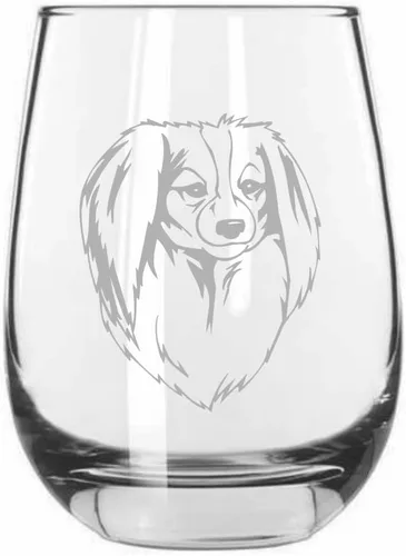 Vista 236 de Shar Pei (chino) - Vaso de vino sin tallo grabado para perro, 15.25 onzas