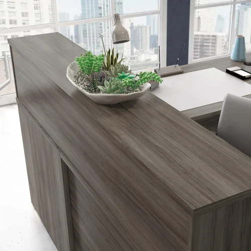 Vista 5 de OfficeWorks by Sauder Affirm estación de recepción, largo: 70.87'' x ancho: 70.87'' x H: 13.58'', Hudson Elm