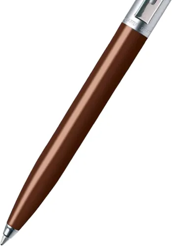 Vista 3 de Sheaffer Sentinel, barril de resina de grano de café, tapa cromada, borde de placa de níquel, bolígrafo (E23212551)