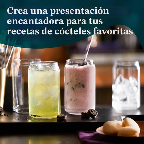 Vista 6 de Libbey – Vaso de cerveza con forma de lata 16 onzas., paquete de de 4, Transparente
