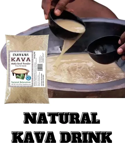 Vista 2 de Disfrute de Kava® KAVA (1/2 LB - 227G) Kava Root Waka - Obtenga un Bongo Gratis