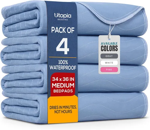 Vista 9 de Utopia Bedding Almohadillas lavables reutilizables 18" x 24" (Paquete de 4), almohadillas de cama impermeables de alta absorción para incontinencia