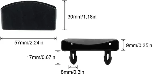 Vista 4 de 30 unids 2.244x0.315 in plástico listón tapas tapas titulares plástico conector muebles accesorios para sujetar asegurar listones de madera base