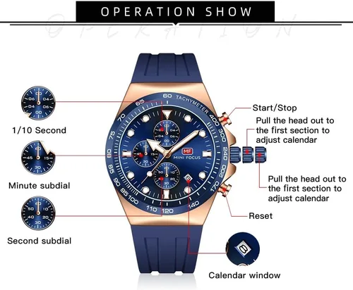 Vista 6 de AIMES Watch for Men Sport Military Waterproof Chronograph Mens Watches Analog Quartz Big Face Classic Stylish Fashion Casual Designer Business Work