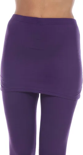 Vista 4 de White Mark - Leggings para mujer con falda de longitud completa para yoga colores sólidos