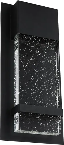 Vista 7 de Sunlite Aplique de pared LED, marco de metal negro con panel de vidrio efecto gota de lluvia, 4.75 pulgadas de ancho, luz diurna de 5000 K