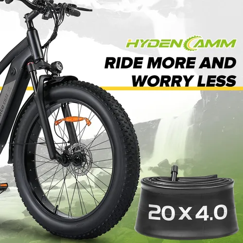 Vista 5 de 1/2/4 Pack 20x4 26x4.0 Fat Bike Tube with AV 32mm Schrader Valve, Premium Butyl Rubber Fat Tire Bike Tubes with Tire Levers, 20, 26x3.5-4.5 Bike
