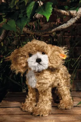 Vista 2 de Steiff Ricky - Peluche de mohair Cockapoo de 11 pulgadas, animal de peluche premium, color rojo y marrón