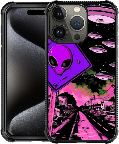 Vista 157 de CARLOCA Funda compatible con iPhone 15, increíble patrón de luz espacial nebulosa para niñas y niños, ultra protección, a prueba de golpes