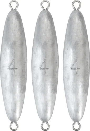Vista 10 de BLUEWING Torpedo Plomada de Alambre Peso de Pesca para Agua Salada Plomo Bala Anillo Doble 2oz-48oz