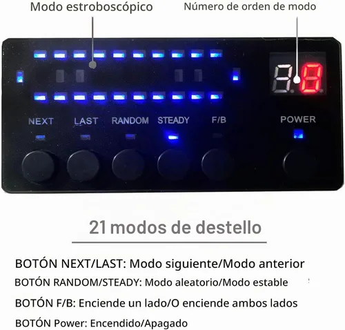 Vista 8 de Luz Estroboscópica de Emergencia de 51" con 96 LED Barra Asesor de Tráfico Respuesta Ámbar-Blanco 12V (Estilo 1)