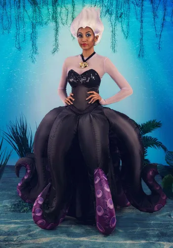 Vista 4 de Disney - Disfraz de Úrsula de La Sirenita Prestige para mujer, talla M