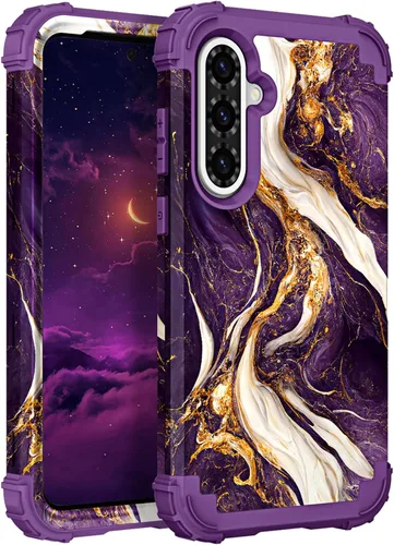 Vista 112 de Hocase Funda para Galaxy A37 5G, protección resistente a prueba de golpes, parachoques de goma de silicona suave+funda protectora híbrida