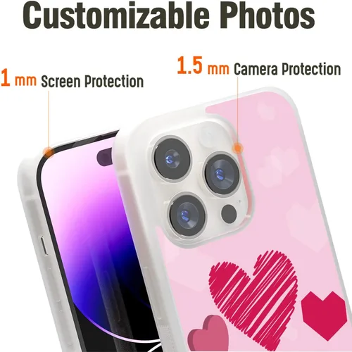 Vista 4 de Fundas de teléfono con diseño de amor para el día de San Valentín, para mujer, para iPhone 11, 12, 13, 14, 15, 16, 17, Pro Max Plus Mini