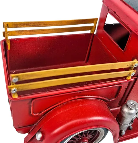 Vista 7 de Modelo clásico de hierro para camioneta roja para decoración de B