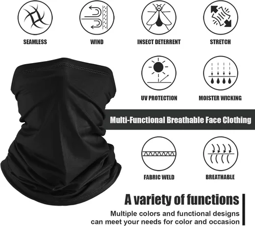 Vista 2 de Geyoga 6 piezas de protección UV para el verano, polaina de cuello refrescante, ropa para la cara, polaina para cuello, bufanda, protector solar