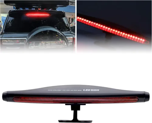 Vista 6 de Tercera luz LED de freno, luz trasera central de montaje alto, barra de luz roja universal para remolque, para automóvil, SUV, camión, 28 LED de 12