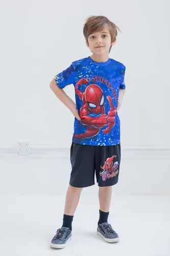 Vista 2 de Marvel Conjunto de camiseta y pantalones cortos de Spider-Man para niños pequeños y grandes