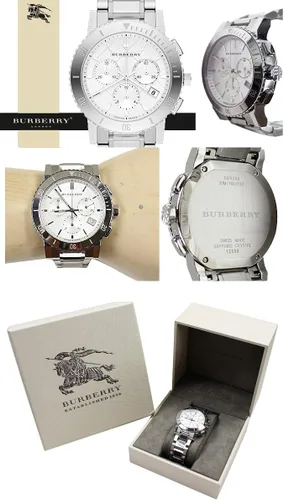 Vista 3 de Burberry City Acero Inoxidable Cronógrafo Plata Dial Mujer reloj de cuarzo analógico bu9700