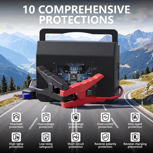 Vista 2 de Portable Car Battery Jump Starter 4000A,4-in-1 150PSI Air Compressor 12V Car Battery Jump Starter Emergency Battery Booster for All Gas/8.0L Diesel
