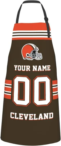 Vista 11 de Delantales personalizados del estilo del fútbol, delantal personalizado de la cocina del nombre y del número, delantales impermeables modificados