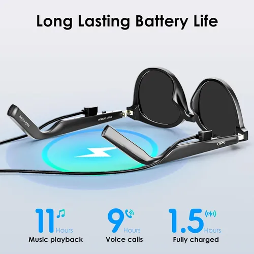 Vista 7 de Gafas de sol inteligentes GetD AI, traducción en tiempo real, audio de oído abierto Bluetooth For Business Meetings Travel & Daily Use, Languages