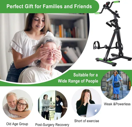 Vista 7 de Pedal Exerciser Bike for Seniors, Arm Leg Hand and Knee Elderly Exercise Equipment, Sitting Home Exercise Machine for Total Body, Upper and Lower