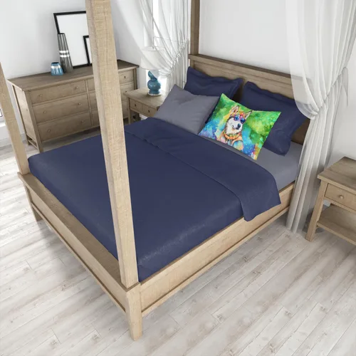 Vista 4 de Caroline's Treasures DAC2564PILLOWCASE - Funda de almohada estándar de Husky Siberiano, Hippie Dawg, ligera, súper suave, fácil de cuidar