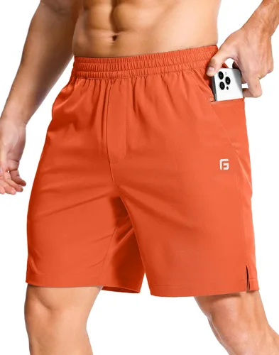 Vista 56 de GGJ Pantalones cortos deportivos ligeros para hombre con 2 bolsillos con cremallera de 7/5/9 pulgadas, pantalones cortos de tenis de secado rápido