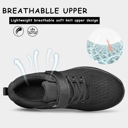 Vista 6 de YHOON Zapatos deportivos para niños y niñas, transpirables, atléticos, para correr, para niños pequeños, niños grandes