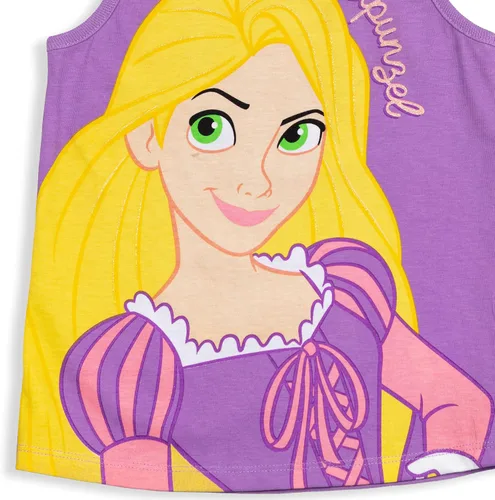 Vista 4 de Disney Princess Ariel Moana Jasmine Rapunzel Belle - Camiseta gráfica y pantalones cortos para niñas de bebé a niño pequeño