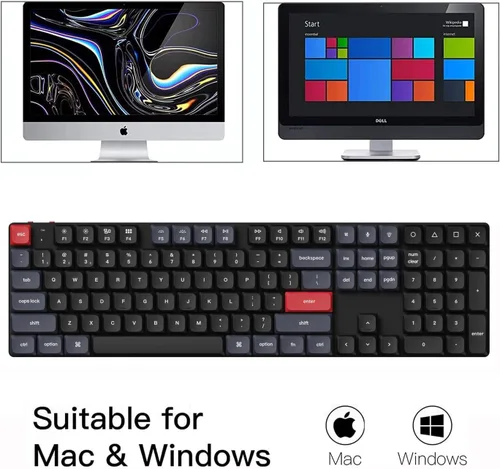Vista 3 de Keychron K5 Pro Teclado mecánico inalámbrico QMK/VIA personalizado, diseño 100% de tamaño completo, 108 teclas programables, ultra delgado blanco