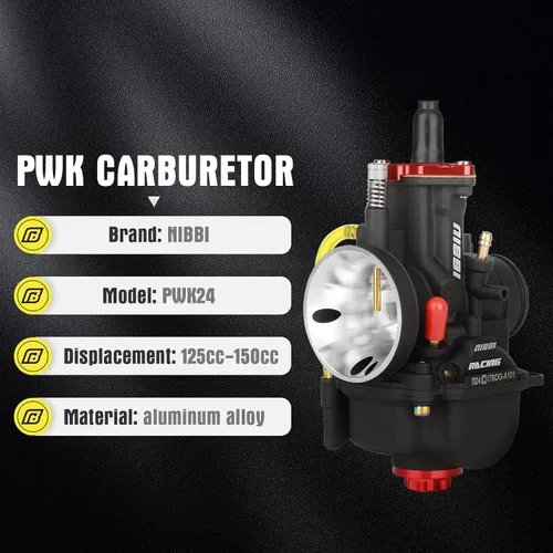 Vista 2 de NIBBI Carburador PWK de 24 mm con carburador Jets, Compatible con 125 cc-150 cc YAMAHA KAWASAKI SUZUKI Apollo SSR TTR SYM TAOTAO ATV, moto de cross