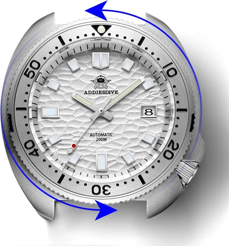 Vista 3 de ADDIESDIVE Reloj automático para hombre de buceo 200M luminiscente mecánico NH35A acero inoxidable analógico