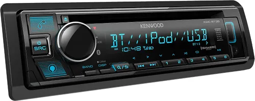Vista 2 de KENWOOD KDC-BT35 - Estéreo de CD para automóvil con Bluetooth, USB frontal, AUX, Amazon Alexa, SiriusXM Radio Ready e iluminación de color variable
