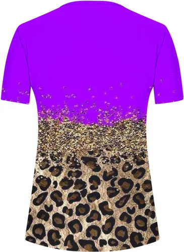 Vista 5 de Blusas largas con cuello en V para mujer, con estampado floral, ajuste holgado, manga corta, otoño y verano, 2024, a la moda, Y2K