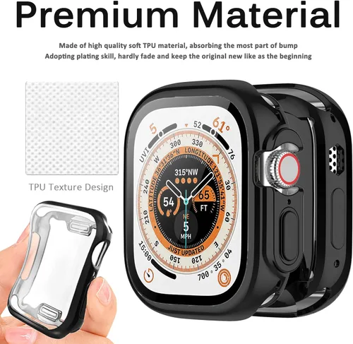 Vista 3 de Funda compatible con Apple Watch Series 3, 2, 1 de 1.496 pulgadas con protector de pantalla, cubierta dura de policarbonato antiarañazos a prueba