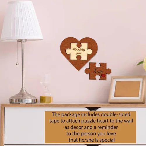 Vista 7 de Placa de madera grabada con texto en inglés «Will You Be My Valentine»