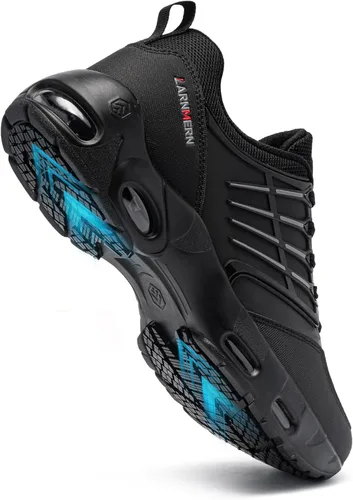 Vista 6 de LARNMERN Zapatos antideslizantes para hombre, para el trabajo, servicio de alimentos, zapatillas impermeables y cómodas, calzado de cocina, zapatos
