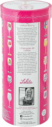 Vista 7 de Enesco Designs by Lolita Happy 40th Birthday - Copa de vino artesanal pintada a mano, 15 onzas, multicolor