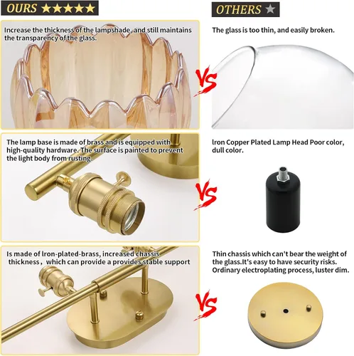 Vista 93 de Shenmoyl Lámparas de baño, lámpara de pared de 2 luces para tocador sobre espejo con pantalla de vidrio tulipán blanco para dormitorio, sala