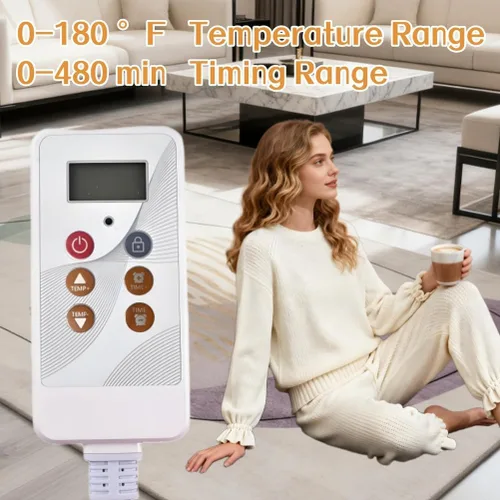 Vista 7 de Heated Floor Mat, Machine Washable Area Rug with Timer Fast Heating, Graphene Electric Heated Rug, Electric Carpet for Living Room, Dining Room