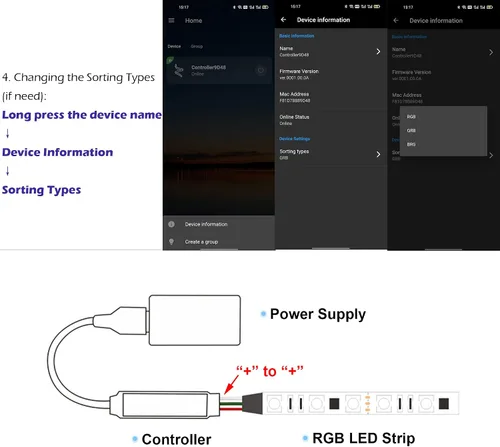 Vista 2 de Mini controlador RGB compatible con Bluetooth, controlador de tira de luz LED de música para 5 V 5050 RGB cinta luces control inteligente APP