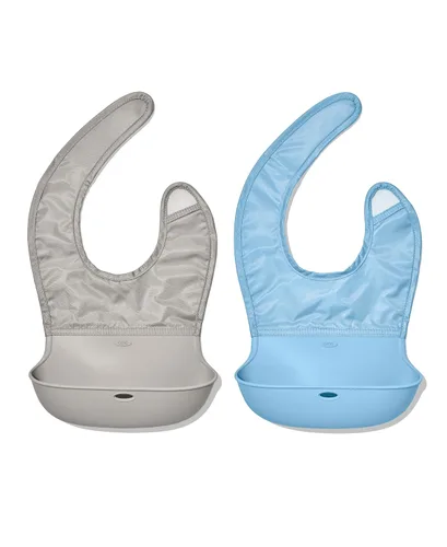 Vista 11 de OXO Tot Babero enrollable, paquete de 2, flor y anochecer